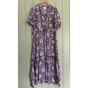 Emerson Fry Maxi Dress XL Lucy 4 Love Thomas Long Floral Purple Boho Button